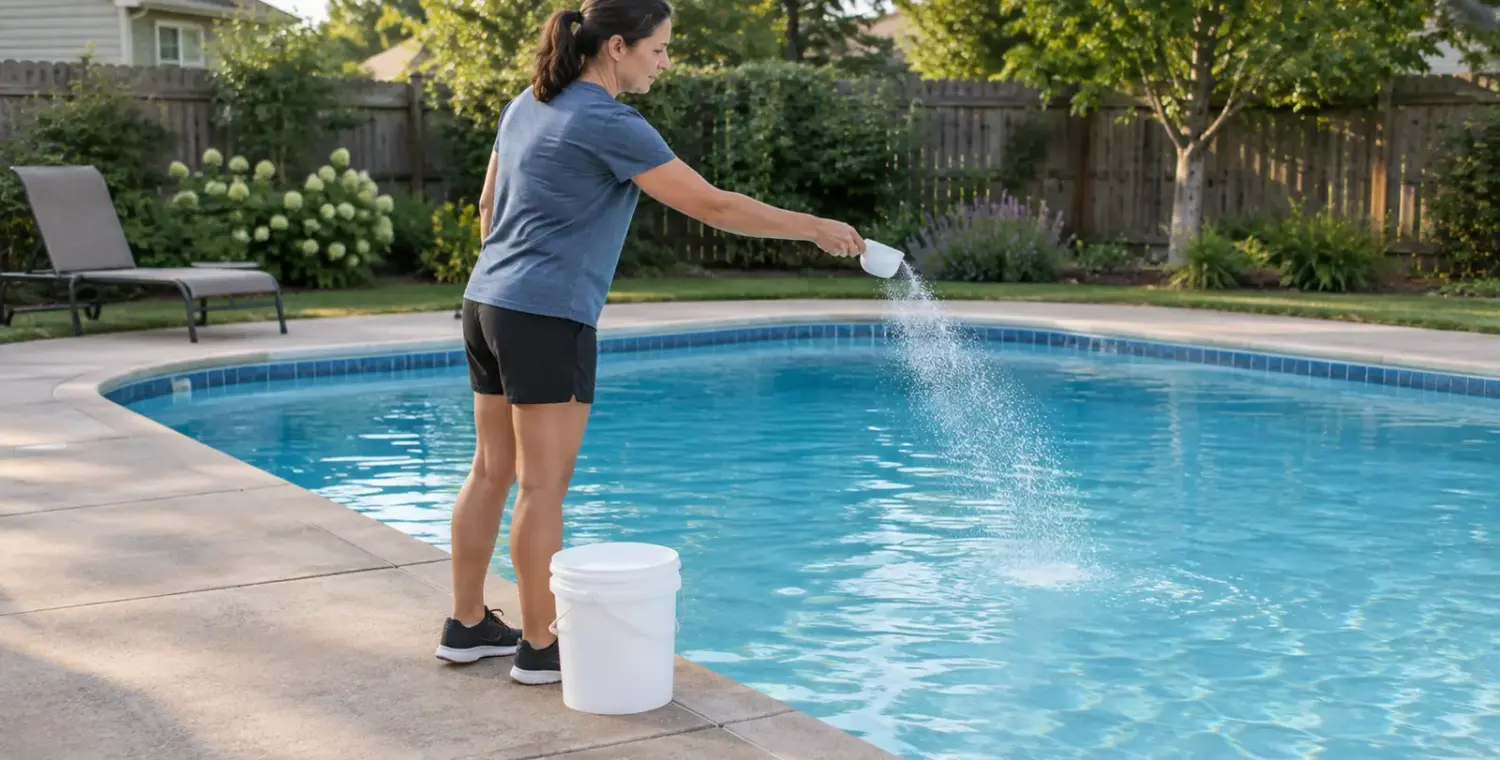 Adding baking soda to a backyard pool