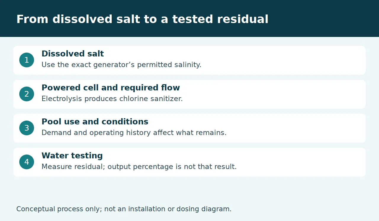 Salt chlorine generation and the separate measurement of pool sanitizer