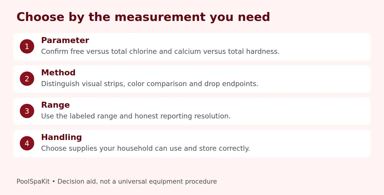 Selection checks for pool testing method, parameter, range and handling.